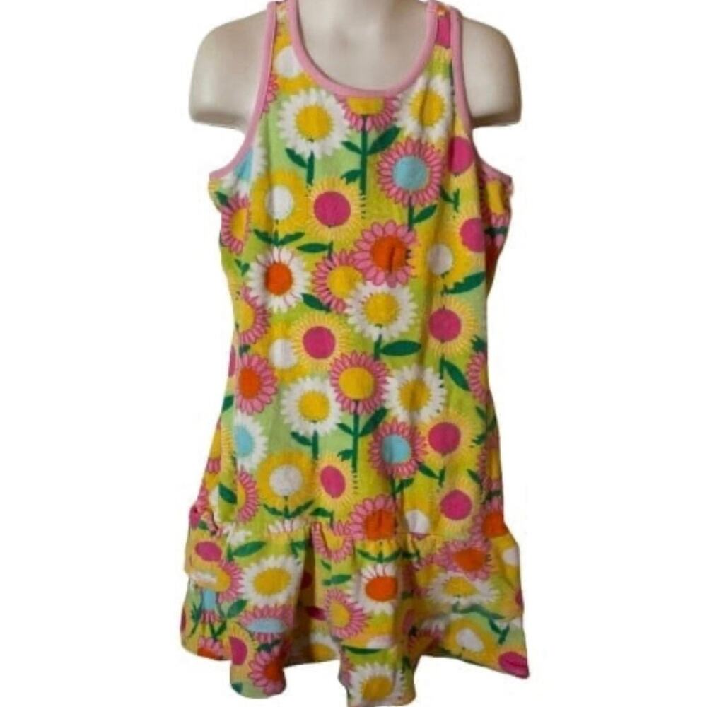 Lilly Pulitzer Girls Terry Cloth Cover-Up Dress Size 8 Vintage Floral Tiered